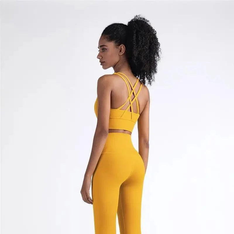 New High Quality Fabric Nylon Breathable Women Yoga Tops Bra Solid Color And Sports Wear Outdoor Exercise Clothes For Ladies