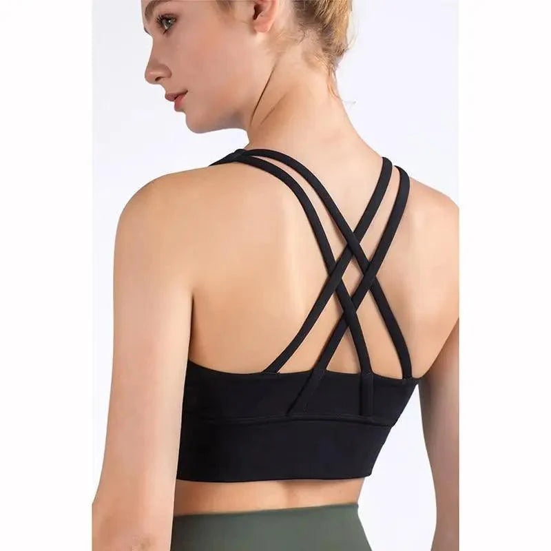 New High Quality Fabric Nylon Breathable Women Yoga Tops Bra Solid Color And Sports Wear Outdoor Exercise Clothes For Ladies