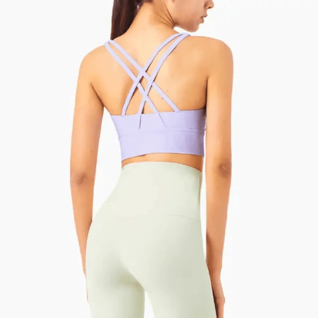 New High Quality Fabric Nylon Breathable Women Yoga Tops Bra Solid Color And Sports Wear Outdoor Exercise Clothes For Ladies